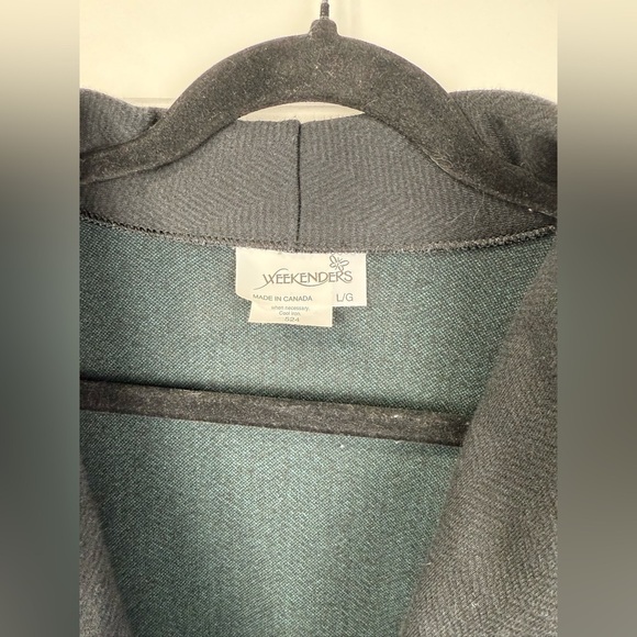 Weekenders women’s forest green & black herringbone pattern soft blazer. Size L - Picture 4 of 6